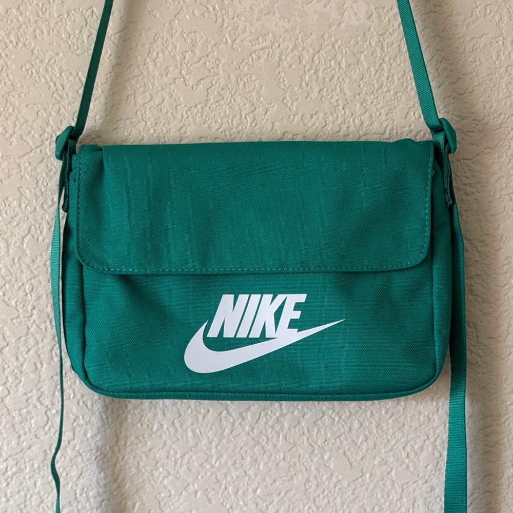 Nike Green Teal Crossbody Bag with White Logo